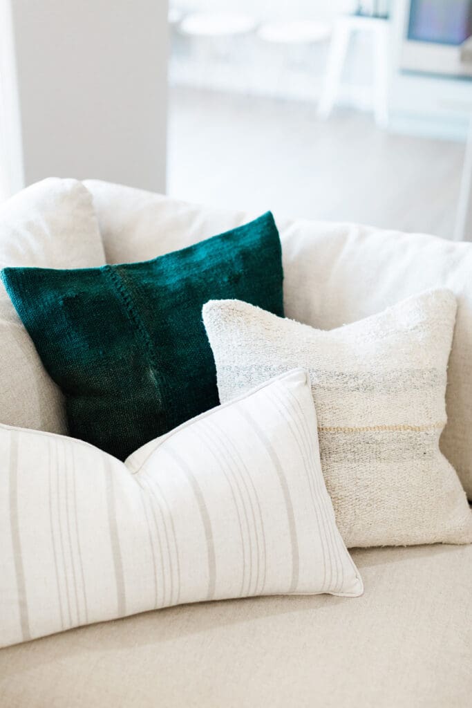 colorful pillows by a sarasota interior designer